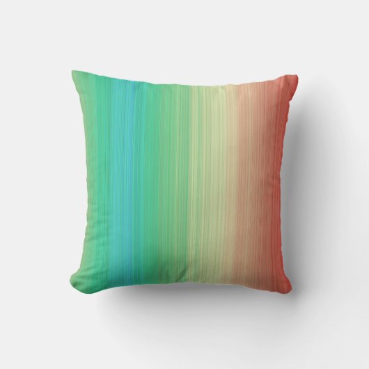 赤黄緑青ストライプ クッション (正面)