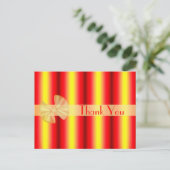 赤黄色のストライプの感謝ポストカード ポストカード (スタンド正面)