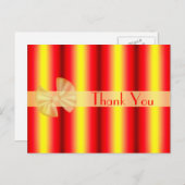 赤黄色のストライプの感謝ポストカード ポストカード (正面/裏面)