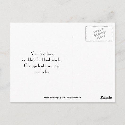 赤黄色のストライプの感謝ポストカード ポストカード (裏面)