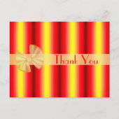 赤黄色のストライプの感謝ポストカード ポストカード (正面)