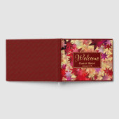 赤黄色の星のデザインが施されたおしゃれなゲストブック ゲストブック (全面)