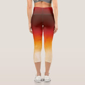 赤黄色の白い素朴グラデーションな カプリレギンス (裏面)