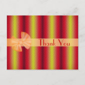 赤黄色の輝くストライプ 感謝のポストカード ポストカード (正面)