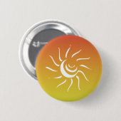 赤黄色の部族の太陽 缶バッジ (正面&裏面)