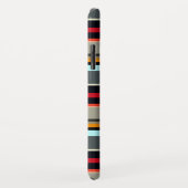 赤黄色の青い銀色の多色のストライプ Case-Mate iPhoneケース (裏面/右)