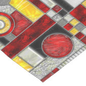 赤黄色アールデコステンドグラス ショートテーブルランナー (コーナー)