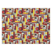 赤黄色アールデコステンドグラス テーブルクロス (正面(横))