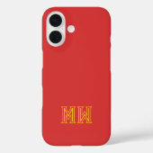 赤黄色イニシャルモノグラム シンプル ミニマル Case-Mate iPhoneケース (裏面)