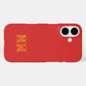 赤黄色イニシャルモノグラム シンプル ミニマル Case-Mate iPhoneケース (裏面 (横))