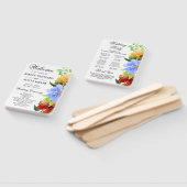 赤黄色ブルーフラワーズ結婚式 プログラム ハンドファン (組立なし)