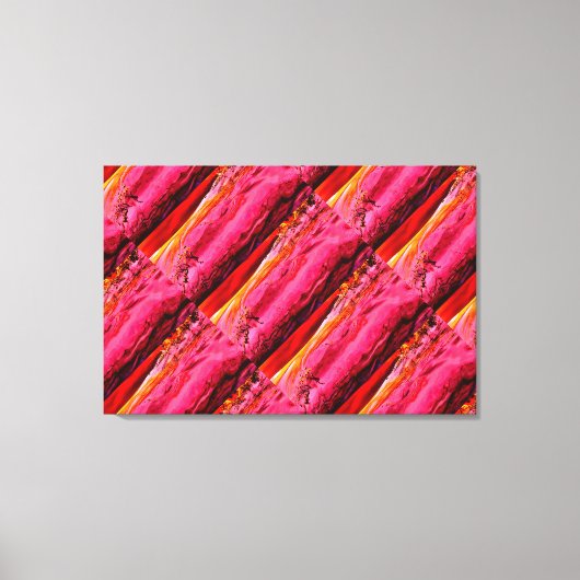 赤黄色マウイ波パターン キャンバスプリント (正面)