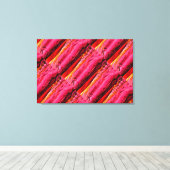 赤黄色マウイ波パターン キャンバスプリント (インサイチュ (ウッドフロア))