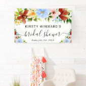 赤黄色青の花 ブライダルシャワーのご案内 横断幕 (インサイチュ)