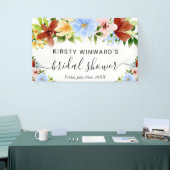 赤黄色青の花 ブライダルシャワーのご案内 横断幕 (トレードショー)