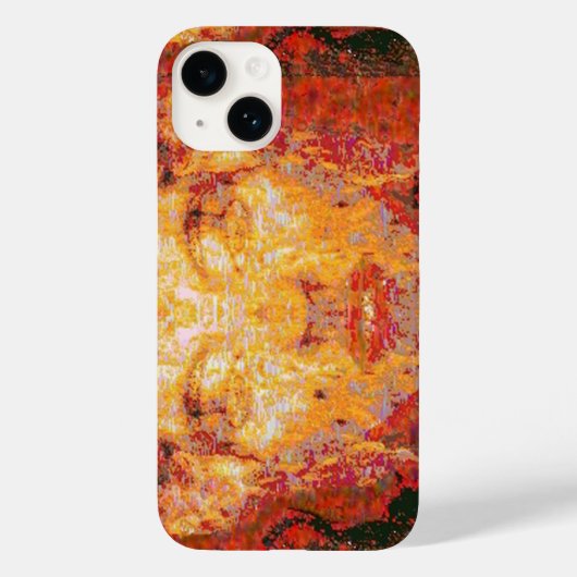 赤黄色iのフラクタルマスクは問題ではない Case-Mate iPhoneケース (裏面)