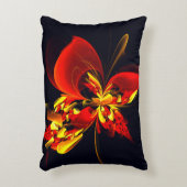 赤黄花現代抽象美術文様#10 アクセントクッション (正面(垂直))