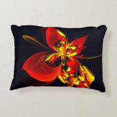 赤黄花現代抽象美術文様#10 アクセントクッション (裏面)