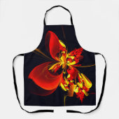 赤黄花現代抽象美術文様#10 エプロン (正面)