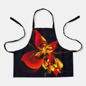 赤黄花現代抽象美術文様#10 エプロン (正面)