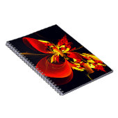 赤黄花現代抽象美術文様#10 ノートブック (右側)