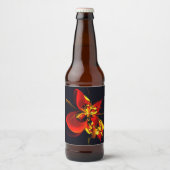 赤黄花現代抽象美術文様#10 ビールラベル (正面)