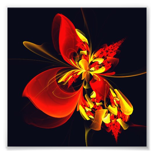 赤黄花現代抽象美術文様#10 フォトプリント            (正面)