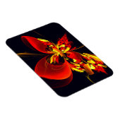 赤黄花現代抽象美術文様#10 マグネット (右側)