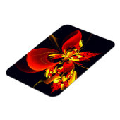 赤黄花現代抽象美術文様#10 マグネット (左側)