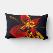 赤黄花現代抽象美術文様#10 ランバークッション (裏面)