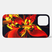 赤黄花現代抽象美術文様#10 Case-Mate iPhoneケース (裏面 (横))