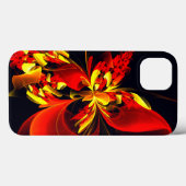 赤黄花現代抽象美術文様#10 Case-Mate iPhoneケース (裏面 (横))