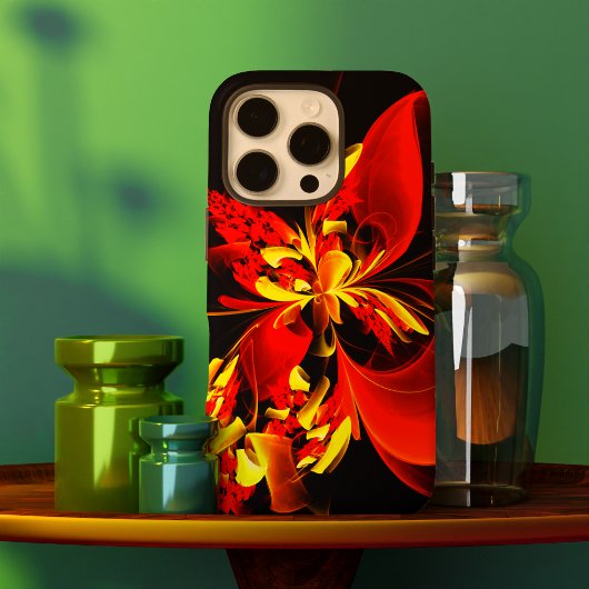 赤黄花現代抽象美術文様#10 Case-Mate iPhoneケース