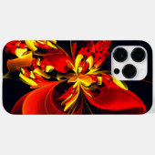 赤黄花現代抽象美術文様#10 Case-Mate iPhoneケース (裏面 (横))