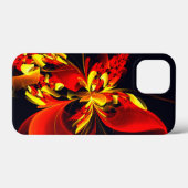 赤黄花現代抽象美術文様#10 Case-Mate iPhoneケース (裏面 (横))