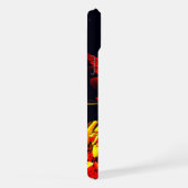 赤黄花現代抽象美術文様#10 iPhoneケース (右側面)