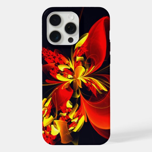 赤黄花現代抽象美術文様#10 iPhoneケース (裏面)