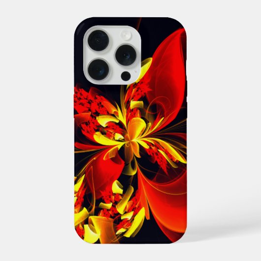 赤黄花現代抽象美術文様#10 iPhoneケース (裏面)