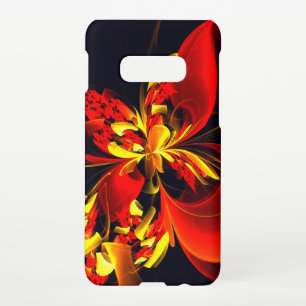 赤黄花現代抽象美術文様#10 SAMSUNG GALAXY S10Eケース