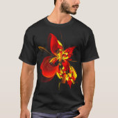 赤黄花現代抽象美術文様#10 Tシャツ (正面)