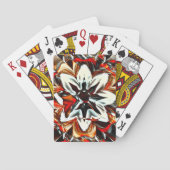 赤黄金色に囲まれたセピアから白の花 トランプ (裏面)