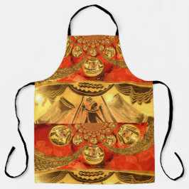 赤黄金色のアフリカ伝統的色 エプロン