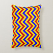 赤黄青大山形ジグザグパターン アクセントクッション (正面(垂直))