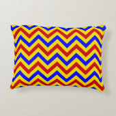 赤黄青大山形ジグザグパターン アクセントクッション (裏面)