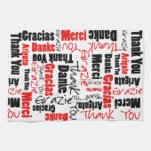 赤黒ありがとうワードクラウド キッチンタオル (横)