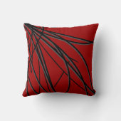 赤黒とグレーのモダンエレガント抽象芸術 クッション (裏面)