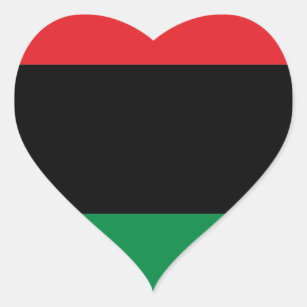 赤黒と緑の汎アフリカUNIA旗 ハートシール
