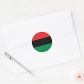 赤黒と緑の汎アフリカUNIA旗 ラウンドシール (封筒)
