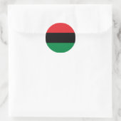 赤黒と緑の汎アフリカUNIA旗 ラウンドシール (バッグ)