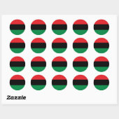 赤黒と緑の汎アフリカUNIA旗 ラウンドシール (シート)